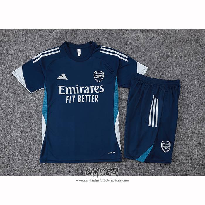 Chandal del Arsenal 2025-2026 Manga Corta Azul Gris - Pantalon Corto